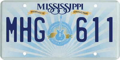 MS license plate MHG611