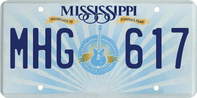 MS license plate MHG617