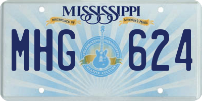 MS license plate MHG624