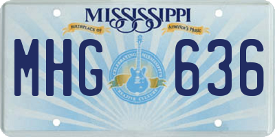 MS license plate MHG636