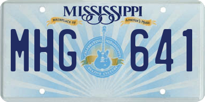 MS license plate MHG641