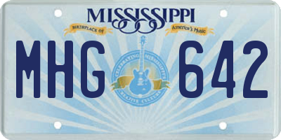 MS license plate MHG642