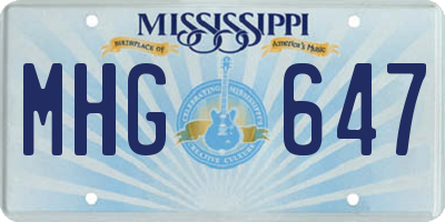 MS license plate MHG647