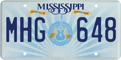 MS license plate MHG648