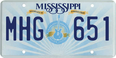 MS license plate MHG651