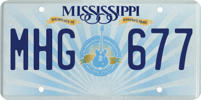 MS license plate MHG677