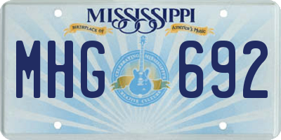 MS license plate MHG692