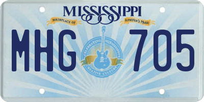 MS license plate MHG705