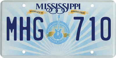 MS license plate MHG710