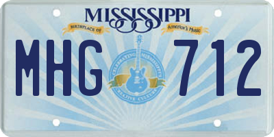 MS license plate MHG712