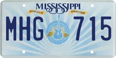 MS license plate MHG715