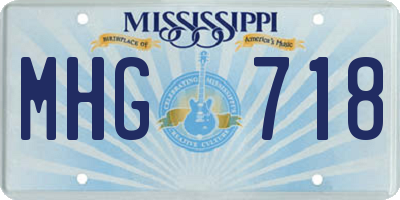 MS license plate MHG718