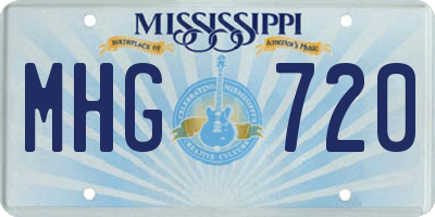 MS license plate MHG720