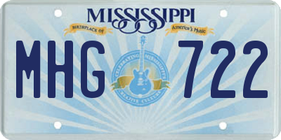 MS license plate MHG722