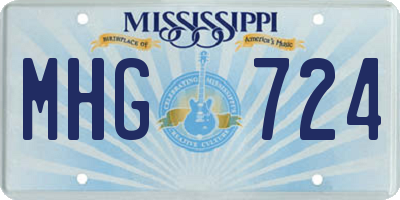 MS license plate MHG724