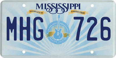 MS license plate MHG726
