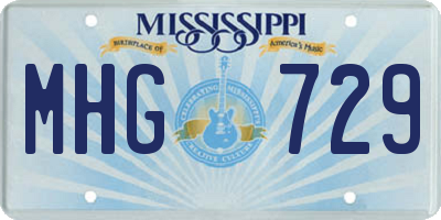 MS license plate MHG729