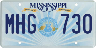 MS license plate MHG730