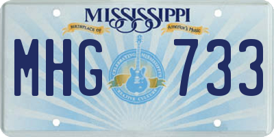 MS license plate MHG733
