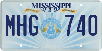 MS license plate MHG740