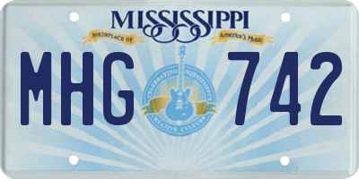 MS license plate MHG742