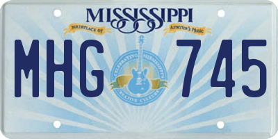 MS license plate MHG745