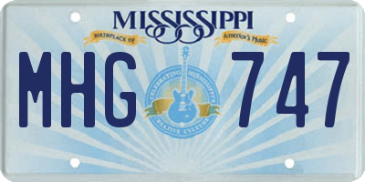 MS license plate MHG747