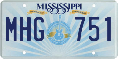 MS license plate MHG751