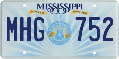 MS license plate MHG752