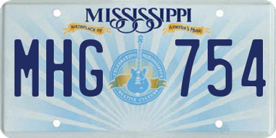 MS license plate MHG754