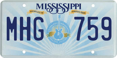 MS license plate MHG759