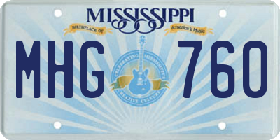 MS license plate MHG760