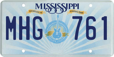 MS license plate MHG761