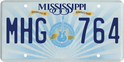 MS license plate MHG764