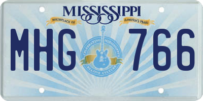 MS license plate MHG766