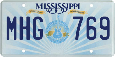 MS license plate MHG769