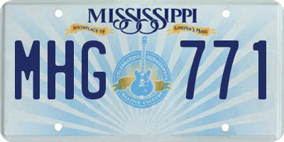 MS license plate MHG771