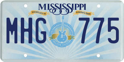 MS license plate MHG775