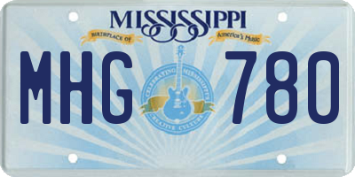 MS license plate MHG780