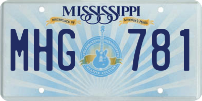 MS license plate MHG781