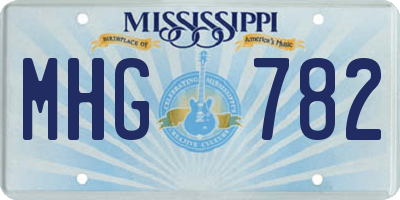 MS license plate MHG782