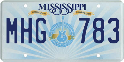 MS license plate MHG783
