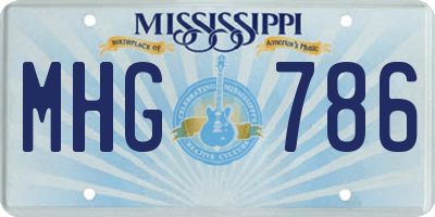 MS license plate MHG786