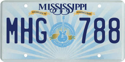 MS license plate MHG788