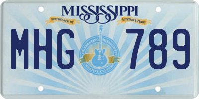 MS license plate MHG789