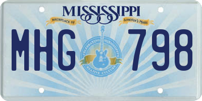 MS license plate MHG798