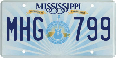 MS license plate MHG799