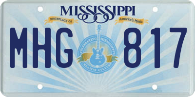 MS license plate MHG817