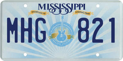 MS license plate MHG821