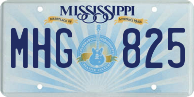 MS license plate MHG825